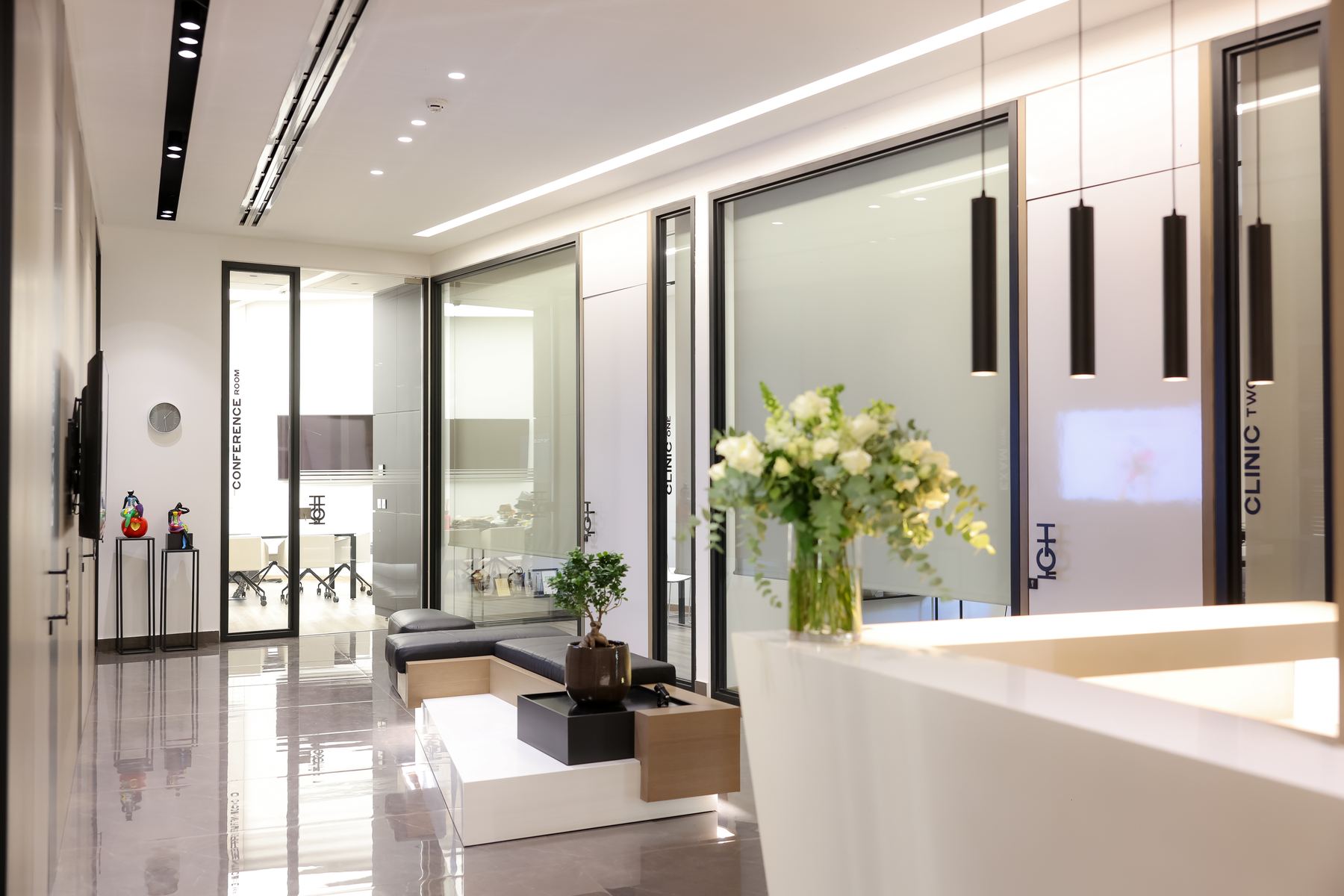 Corridor leading to consultation rooms at IGH