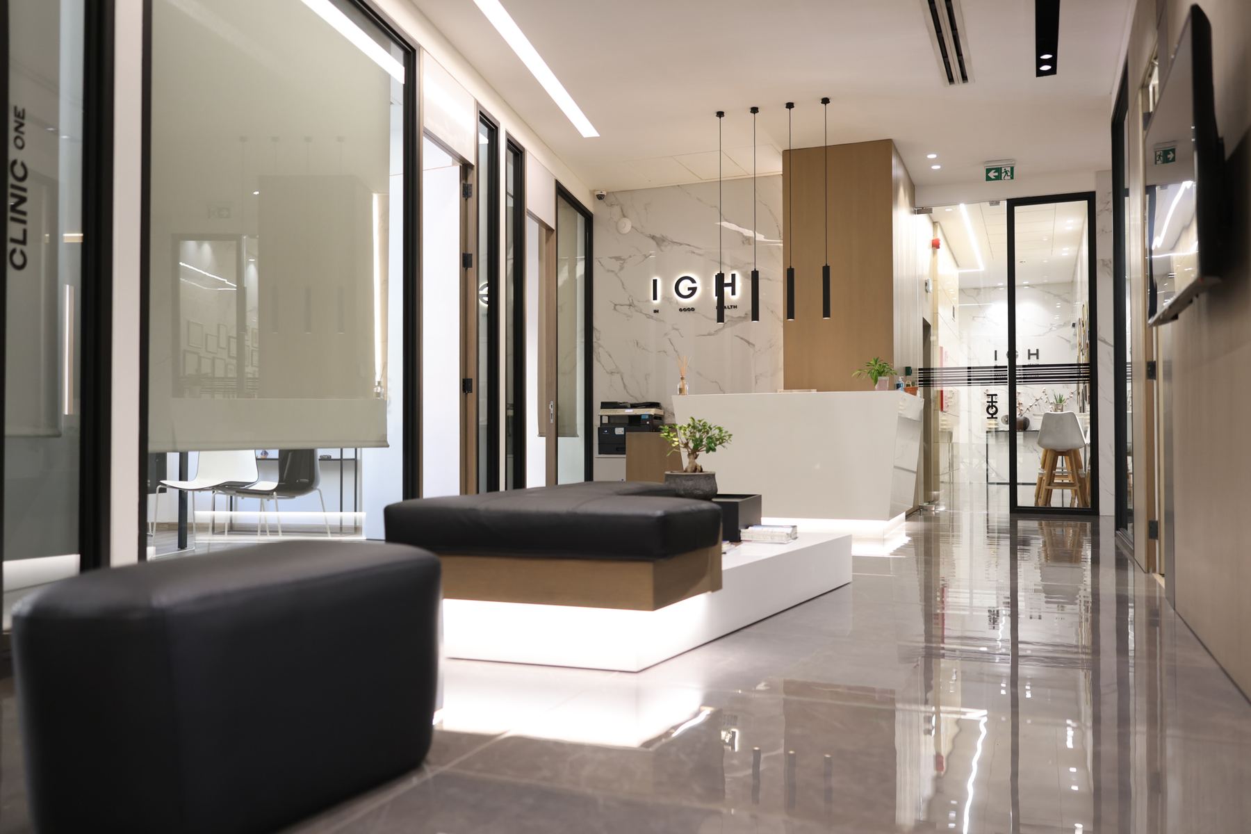 The IGH reception and clinic corridor in Beirut Central District